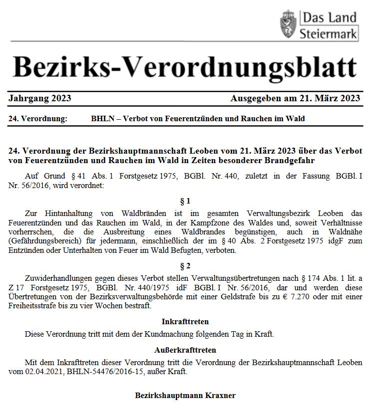 waldbrandverordnung